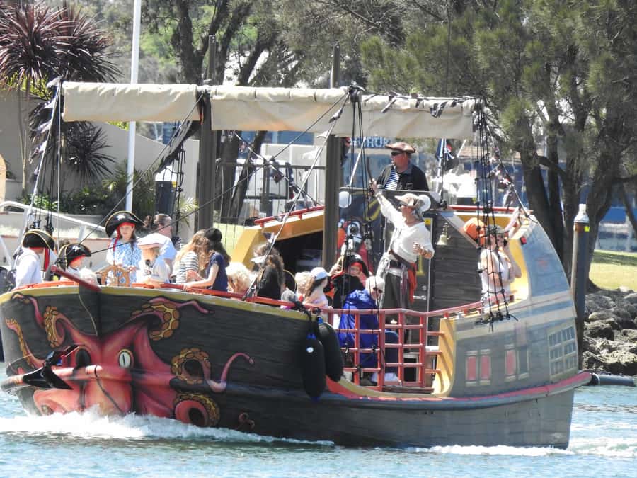 Mandurah Pirate Cruise - Steering the pirate wheel: the kid moment that drives the whole experience