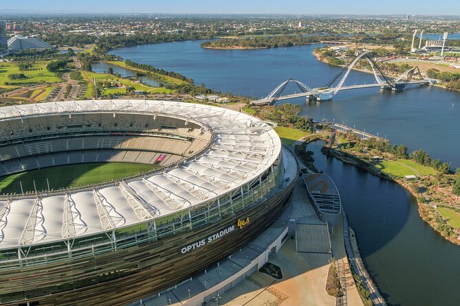 The Optus Stadium Tour - Ground-level benches and the feel of the pitch